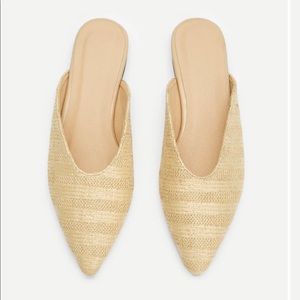 🌞 Straw Pointy Mules - Tan 🌞